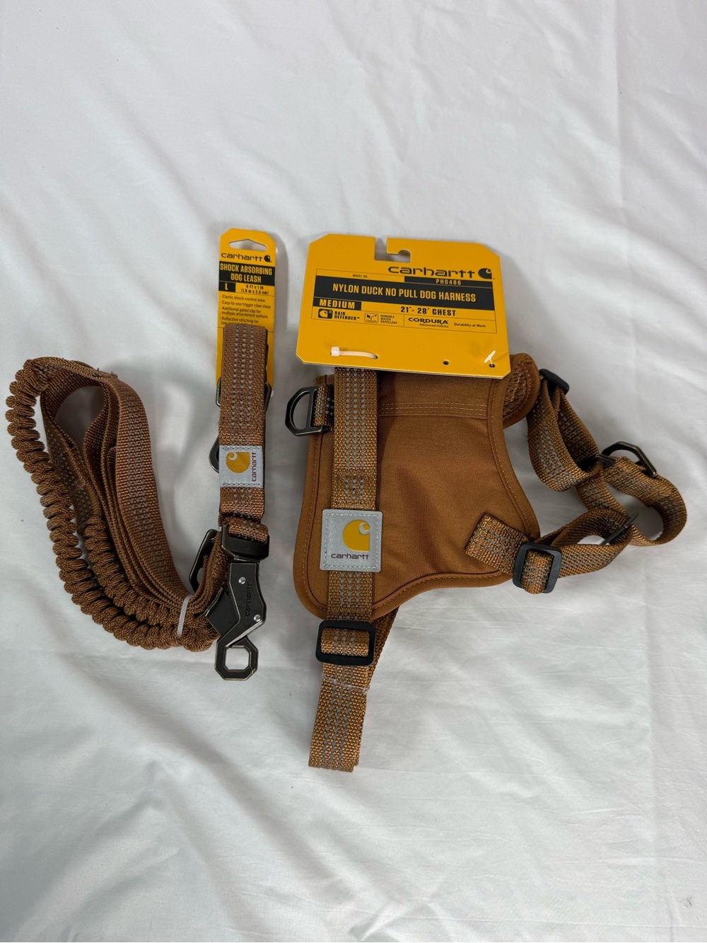 2PC NEW NWT Carhartt Duck Canvas Dog Pull Harness & Leash Set MEDIUM